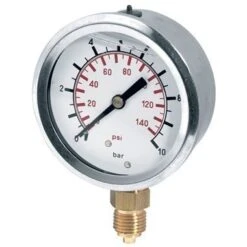 Wika 63mm Glycerine Filled SS Pressure Gauge Bottom Entry
